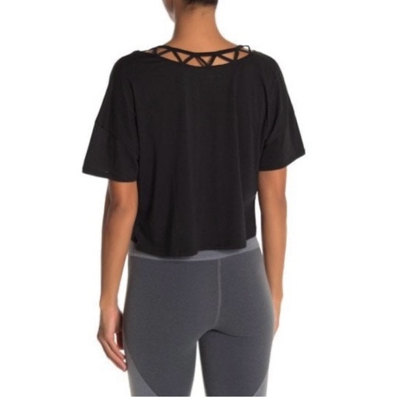 NWT Beyond Yoga Lattice Neck Cropped T-Shirt Size L - Picture 5 of 6
